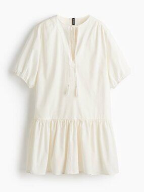 H&M XX-Small Cream Flared-Hem Dress NWT